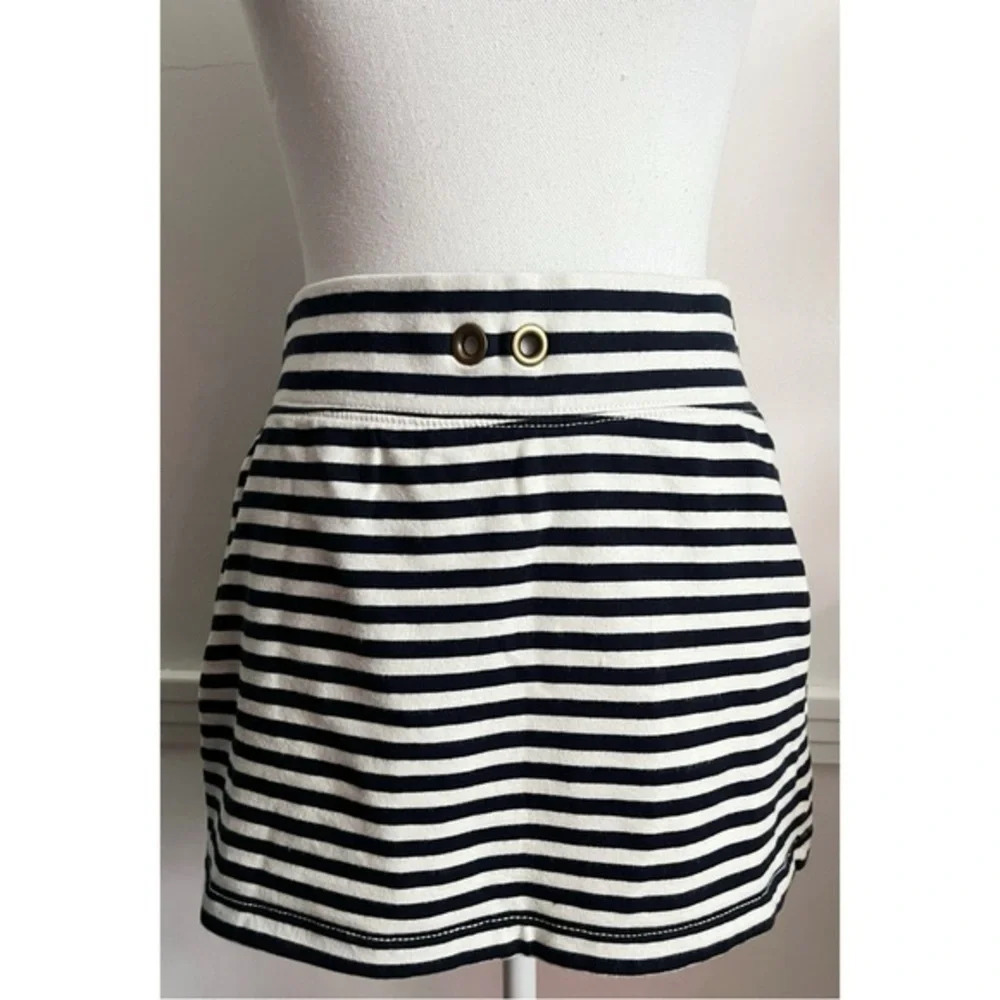 J. Crew • Navy White Nautical Stripe Mini Skirt